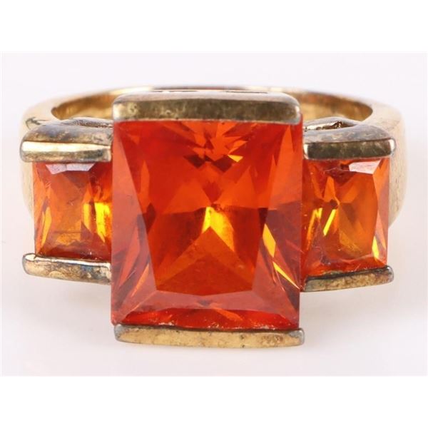 4.5CTW ORANGE TOURMALINE LADIES STERLING RING