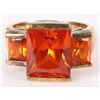 Image 1 : 4.5CTW ORANGE TOURMALINE LADIES STERLING RING