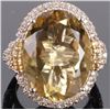 Image 1 : 19X13MM LARGE CITRINE & WHITE TOPAZ STERLING RING