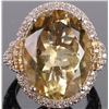 Image 2 : 19X13MM LARGE CITRINE & WHITE TOPAZ STERLING RING