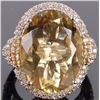 Image 3 : 19X13MM LARGE CITRINE & WHITE TOPAZ STERLING RING