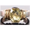 Image 1 : 2.5CT YELLOW OVAL CITRINE STERLING SILVER RING