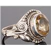 Image 2 : 2.0CT OVAL YELLOW CITRINE STERLING SILVER RING