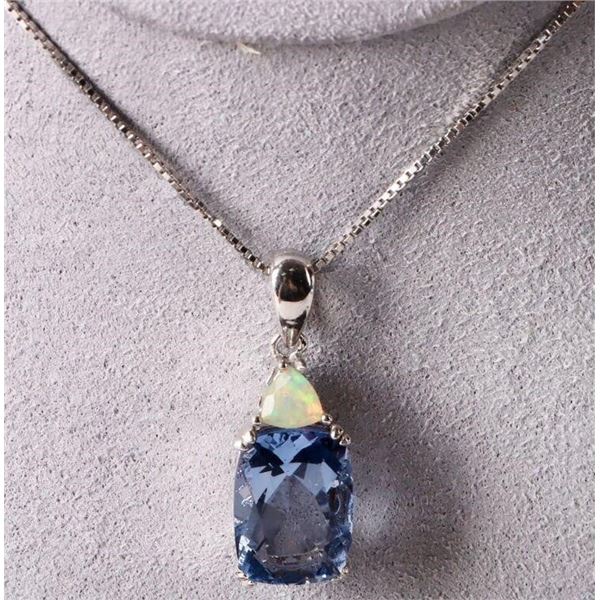 TOPAZ & OPAL STERLING SILVER LADIES NECKLACE