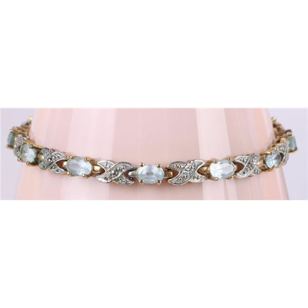 BLUE TOPAZ STERLING SILVER LADIES BRACELET