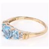 Image 3 : DIAMOND & BLUE TOPAZ 10K GOLD LADIES RING