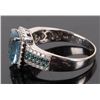 Image 2 : 14K WHITE GOLD BLUE DIAMOND TOPAZ LADIES RING
