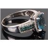 Image 3 : 14K WHITE GOLD BLUE DIAMOND TOPAZ LADIES RING