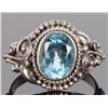 Image 1 : 2.0CT OVAL BLUE TOPAZ STERLING SILVER LADIES RING