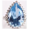 Image 1 : LARGE 13X20MM BLUE TOPAZ STERLING SILVER RING