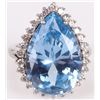Image 2 : LARGE 13X20MM BLUE TOPAZ STERLING SILVER RING