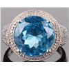 Image 1 : 6CT BLUE TOPAZ STERLING SILVER LADIES RING