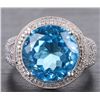 Image 2 : 6CT BLUE TOPAZ STERLING SILVER LADIES RING