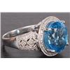 Image 3 : 6CT BLUE TOPAZ STERLING SILVER LADIES RING
