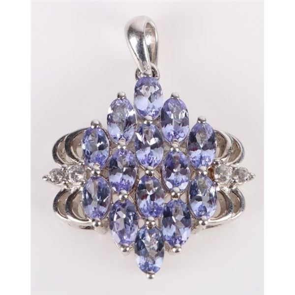 BEAUTIFUL TANZANITE STERLING SILVER PENDANT