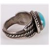 Image 2 : SIGNED TURQUOISE SOUTHWEST STERLING SILVER RING