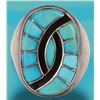 Image 1 : TURQUOISE SOUTHWST NAVAJO STERLING MEN'S RING
