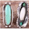 Image 1 : LARGE SIGNED SOUTHWEST MOP & TURQUOISE RINGS