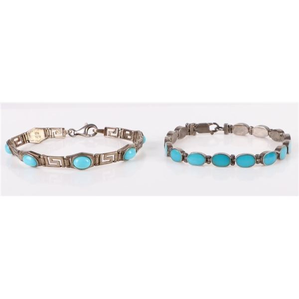 VINTAGE STERLING SILVER TURQUOISE LADIES BRACELETS