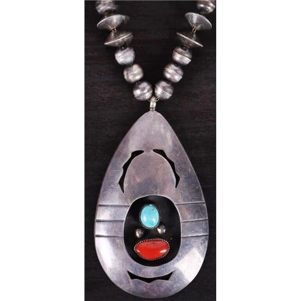 F. WHITE SIGNED NAVAJO SOUTHWEST STERLING NECKLACE