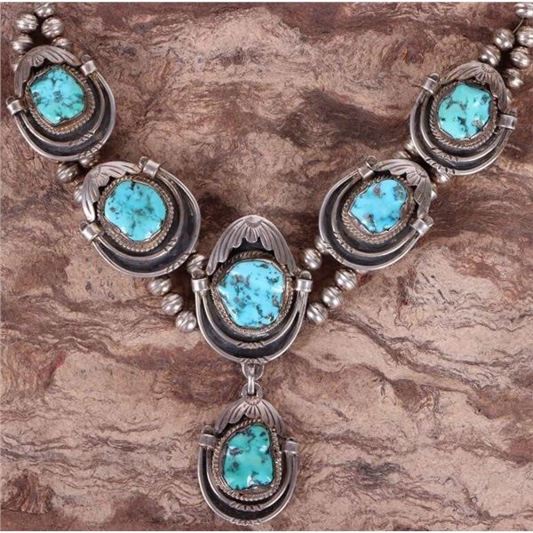 J. NEZZIE SOUTHWEST NAVAJO TURQUOISE NECKLACE