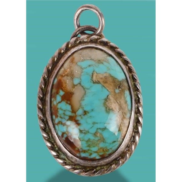 TURQUOISE SOUTHWEST-STYLE STERLING SILVER PENDANT
