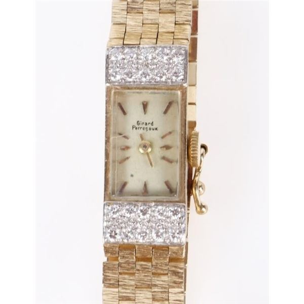 14K SOLID GOLD GIRARD PERREGAUX DIAMOND WRISTWATCH