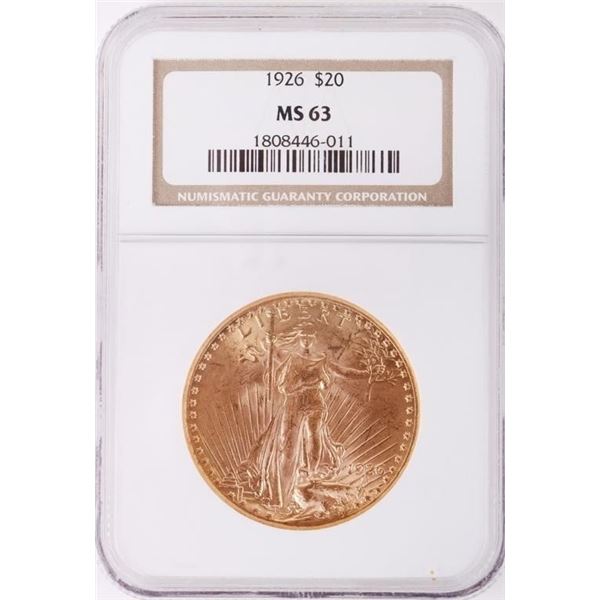 1926 SAINT GAUDENS DOUBLE EAGLE GOLD COIN MS63 $20
