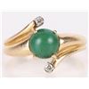 Image 1 : 14K YELLOW GOLD DIAMOND GREEN ONYX LADIES RING