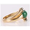 Image 3 : 14K YELLOW GOLD DIAMOND GREEN ONYX LADIES RING
