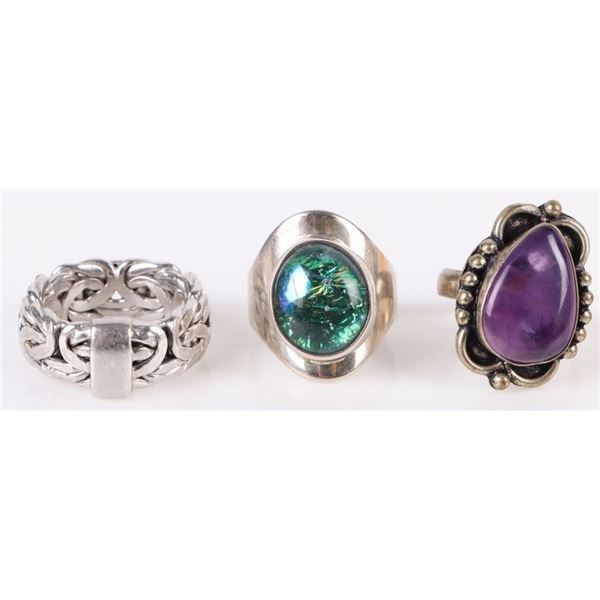 STERLING SILVER LADIES GEMSTONE RINGS