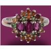 Image 1 : STERLING MULTI- GEMSTONE LADIES RING-CITRINE,JADE