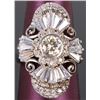 Image 1 : ANTIQUE EXPERT CUT-GLASS STERLING SILVER RING