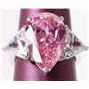 Image 1 : 12X10MM PINK & WHITE CZ STERLING SILVER RING