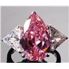 Image 2 : 12X10MM PINK & WHITE CZ STERLING SILVER RING