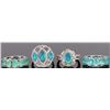Image 1 : TEAL FLUORESCENT CZ STERLING SILVER LADIES RINGS