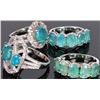 Image 2 : TEAL FLUORESCENT CZ STERLING SILVER LADIES RINGS