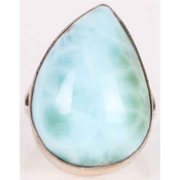 23X17MM LARIMAR STERLING SILVER SOUTHWEST RING