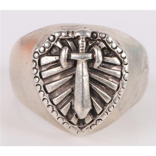 STERLING SILVER SWORD & SHEILD MEN'S RING