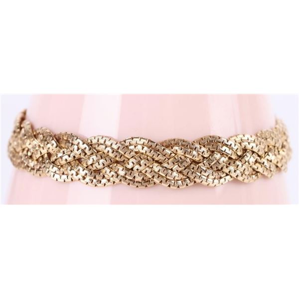 14K GOLD VINTAGE EUROPEAN CROSS-LINK BRACELET