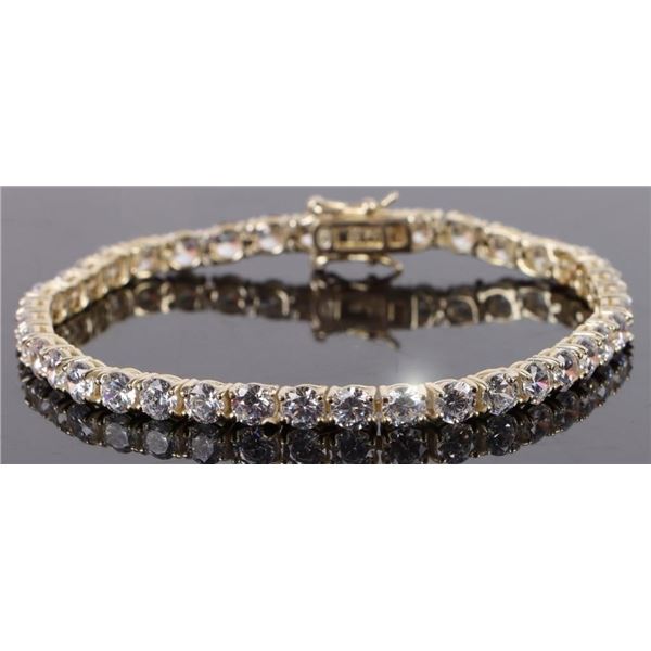 9.75CTW CUBIC ZIRCONIUM STERLING SILVER BRACELET