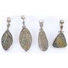 Image 1 : PYRITE STERLING SILVER NECKLACE CHARMS LOT OF 4
