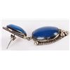 Image 2 : STERLING SILVER BLUE CHALCEDONY CABOCHON EARRINGS
