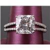 Image 2 : 3CT CZ MATCHING STERLING SILVER RING & EARRING SET