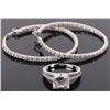 Image 4 : 3CT CZ MATCHING STERLING SILVER RING & EARRING SET