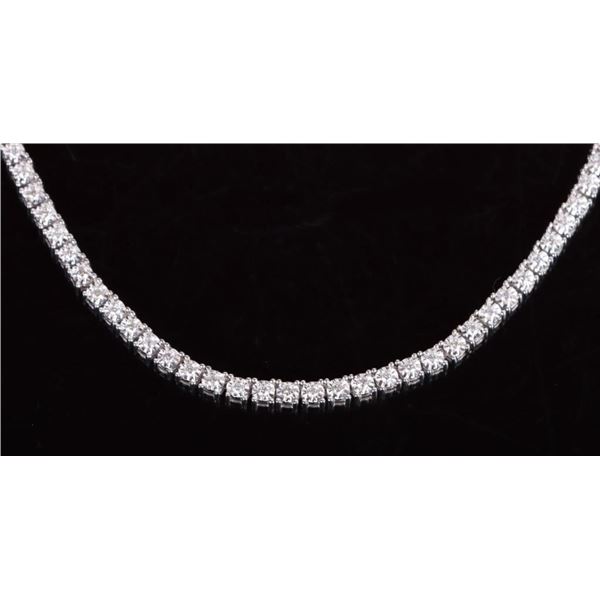 10K WHITE GOLD MOISSANITE LADIES NECKLACE- 15CTW