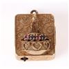Image 1 : 14K YELLOW GOLD RUBY & SAPPHIRE MUSIC BOX PENDANT