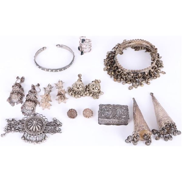 ASSORTED STERLING SILVER FILIGREE JEWELRY - (11)