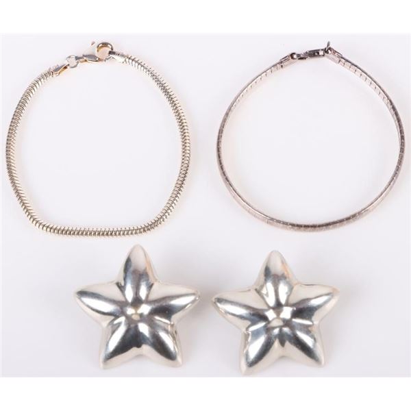 STERLING SILVER LADIES BRACELET & EARRINGS