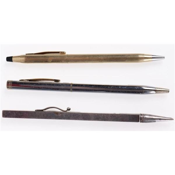 STERLING SILVER IBM MECH. PENCIL & VTG PENS LOT(3)